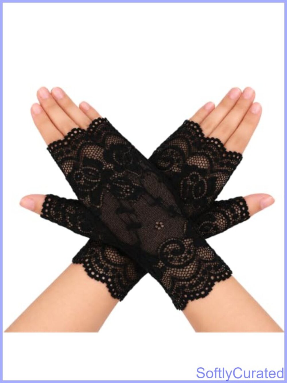 Lace Fingerless Gloves Short Floral Wedding Opera Tea Party Cosplay